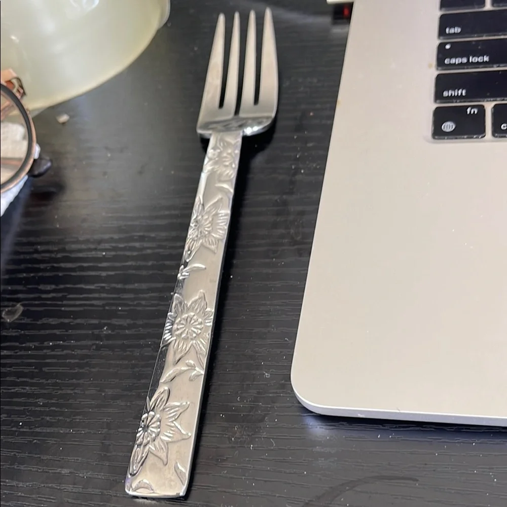 Unique Poinsettia Floral Silver Fork